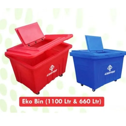 1100 Litres Plastic Wheelie Refuse Bin