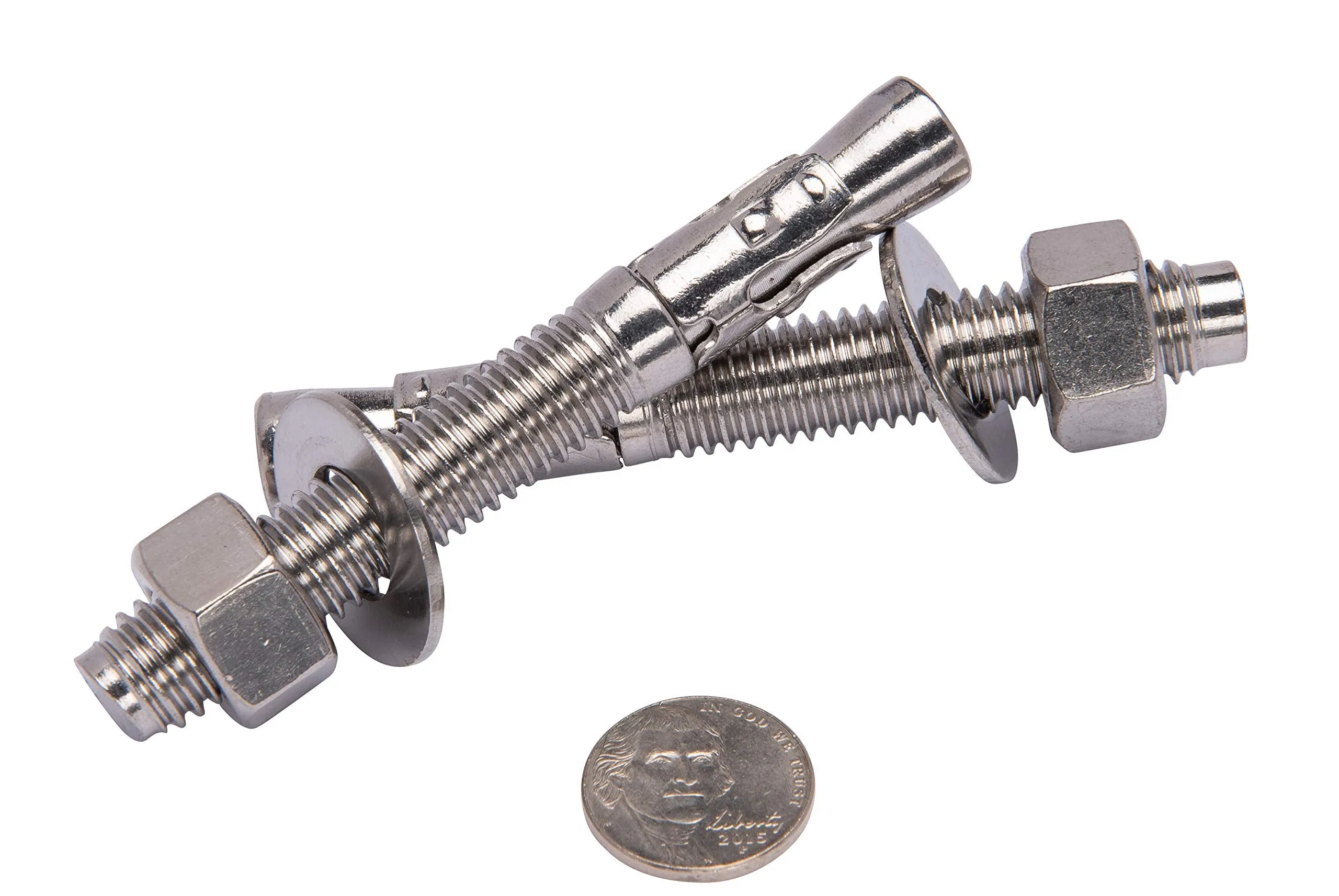 1/2" X 4-1/2" Stainless Wedge Anchor (5pc), 18-8 Stainless