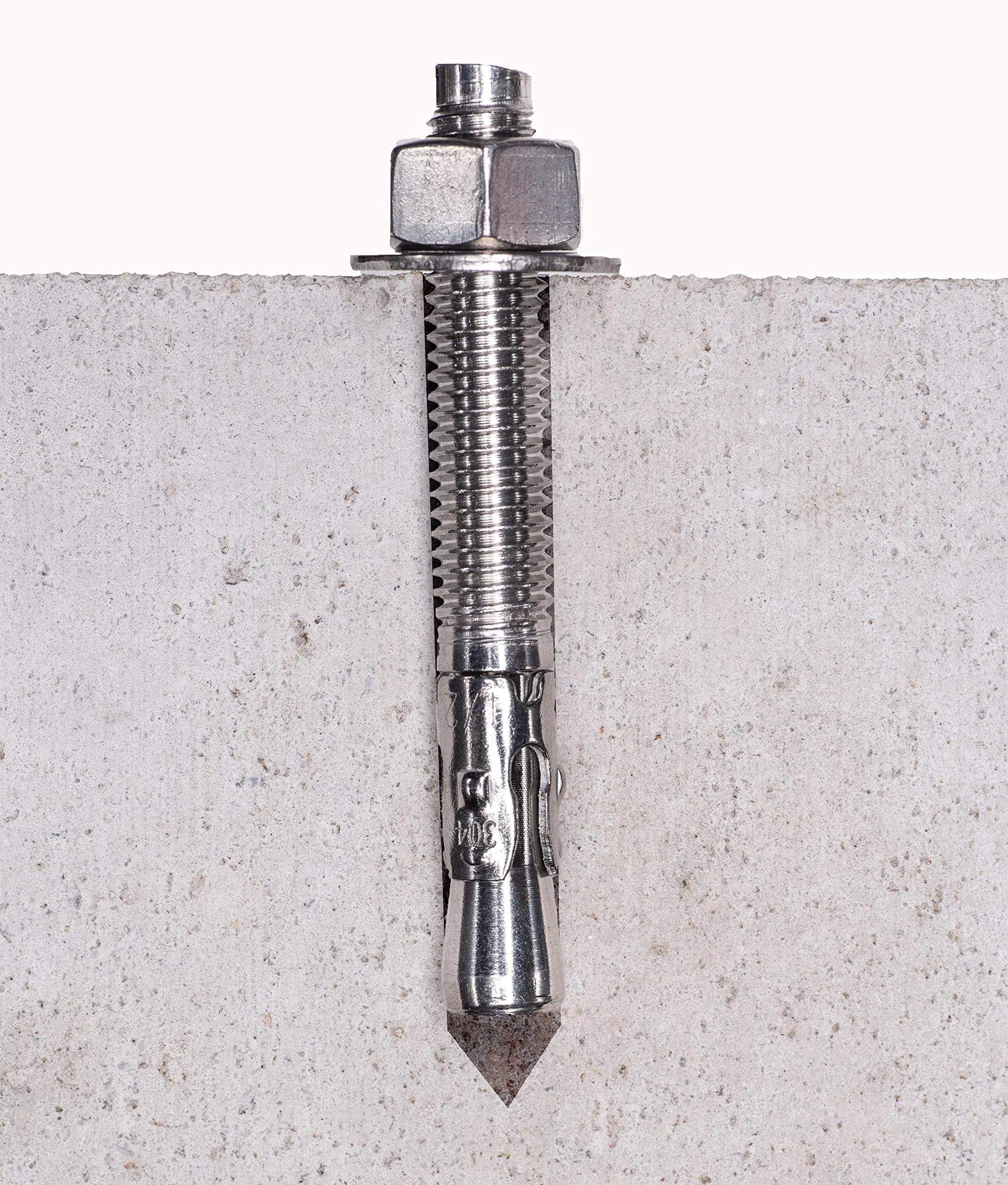 1/2" X 4-1/2" Stainless Wedge Anchor (5pc), 18-8 Stainless