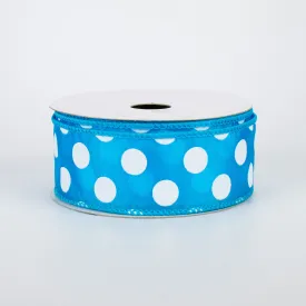 1.5" Big Polka Dot Ribbon: Blue & White (10 Yards)