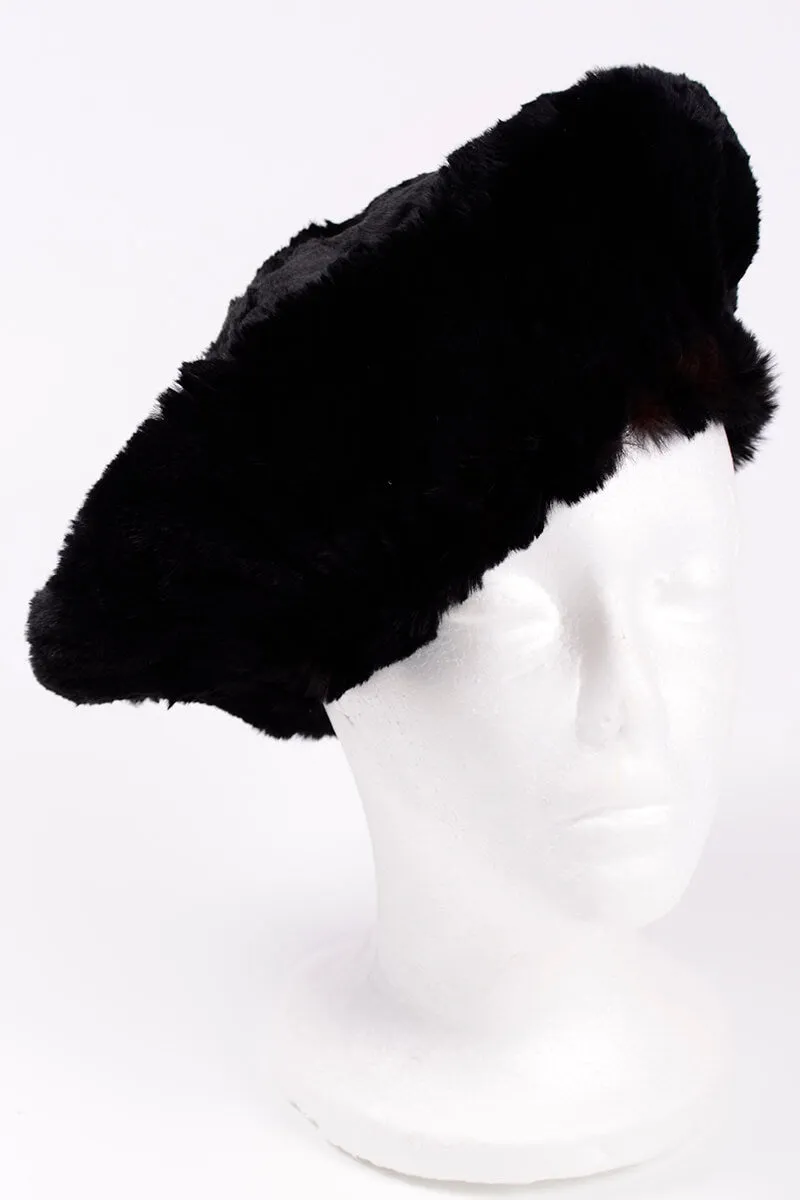 1960s Black Fur Beret