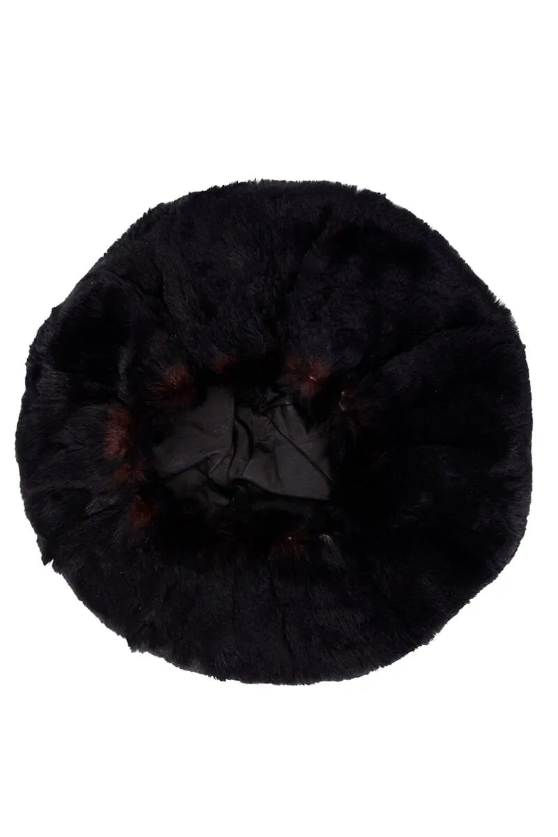 1960s Black Fur Beret