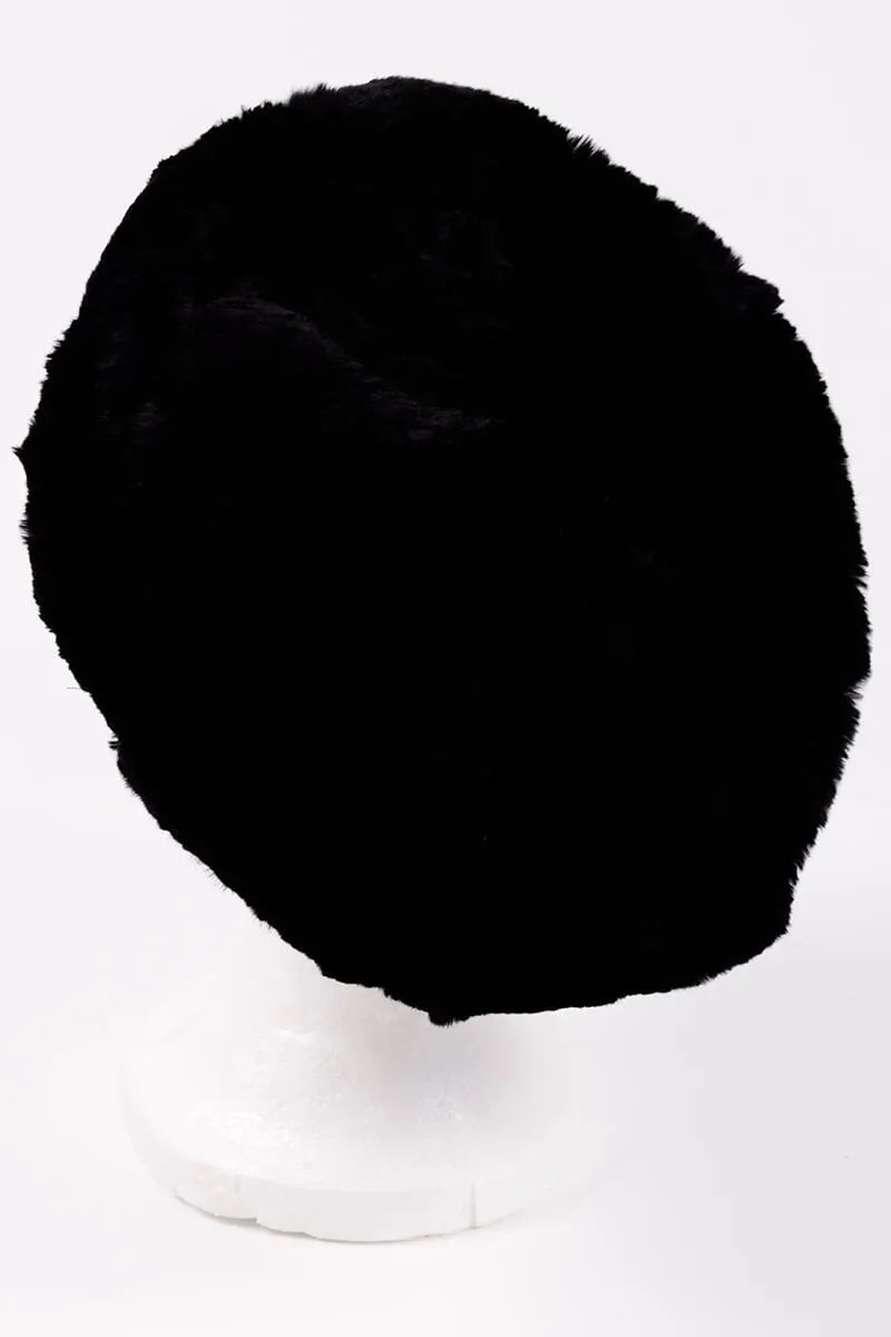 1960s Black Fur Beret