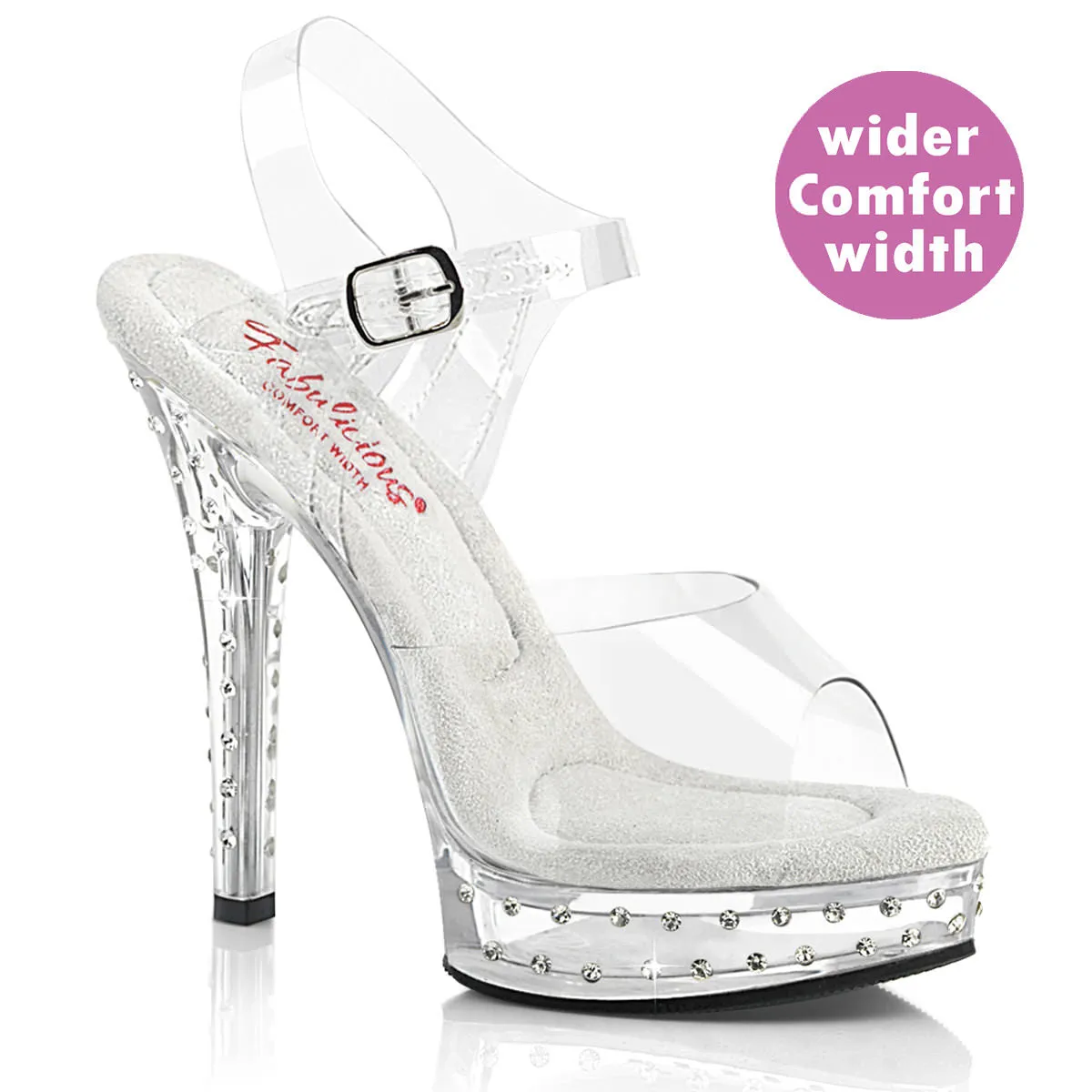 5 Inch Heel MAJESTY-508SDT Clear