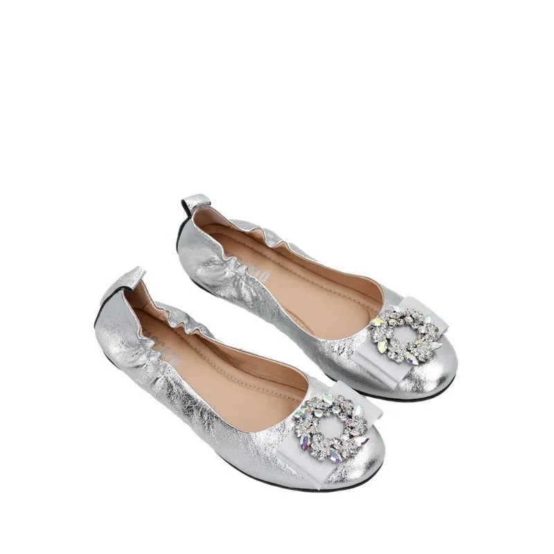 A1305-SLR Women's Ballerina Flats - Silver