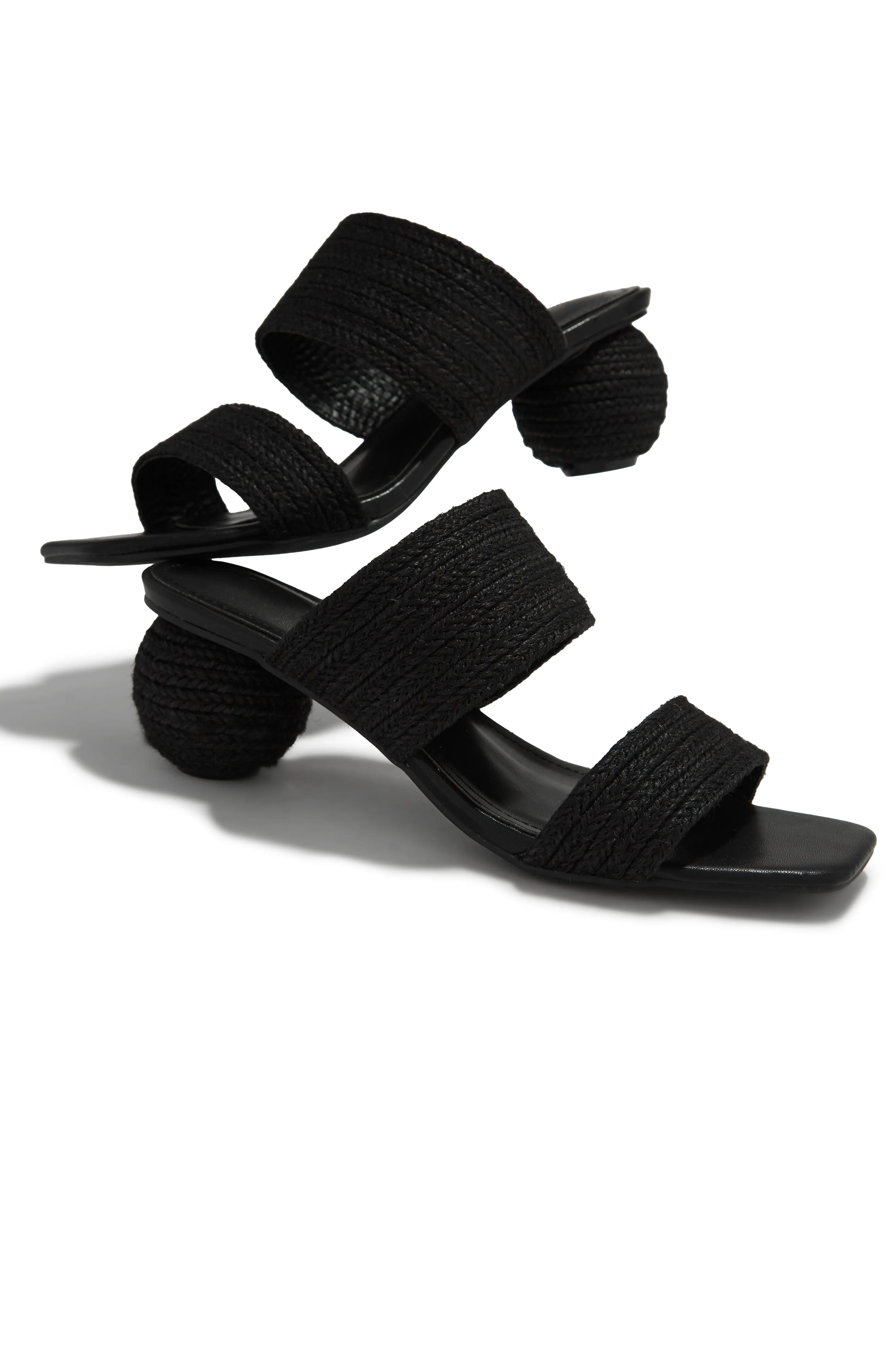 Alexis Sphere Heel Mules - Black