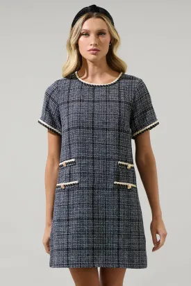 Bale Audrey Tweed Shift Mini Dress