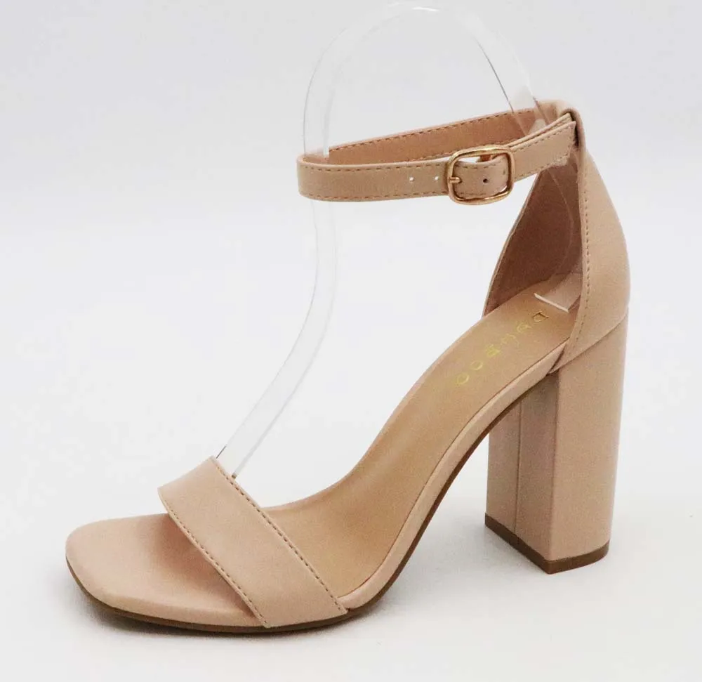 Bamboo Telling-01 Chunky Heel One Band Ankle Strap Sandals