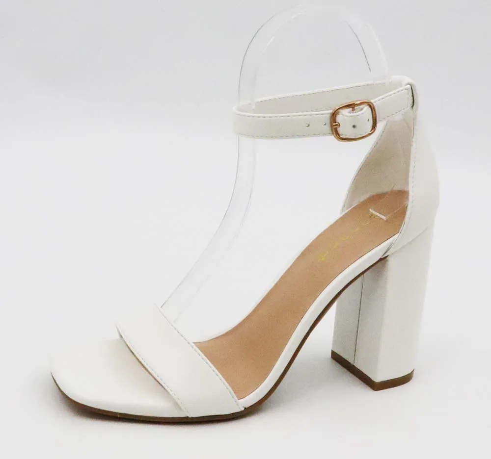 Bamboo Telling-01 Chunky Heel One Band Ankle Strap Sandals