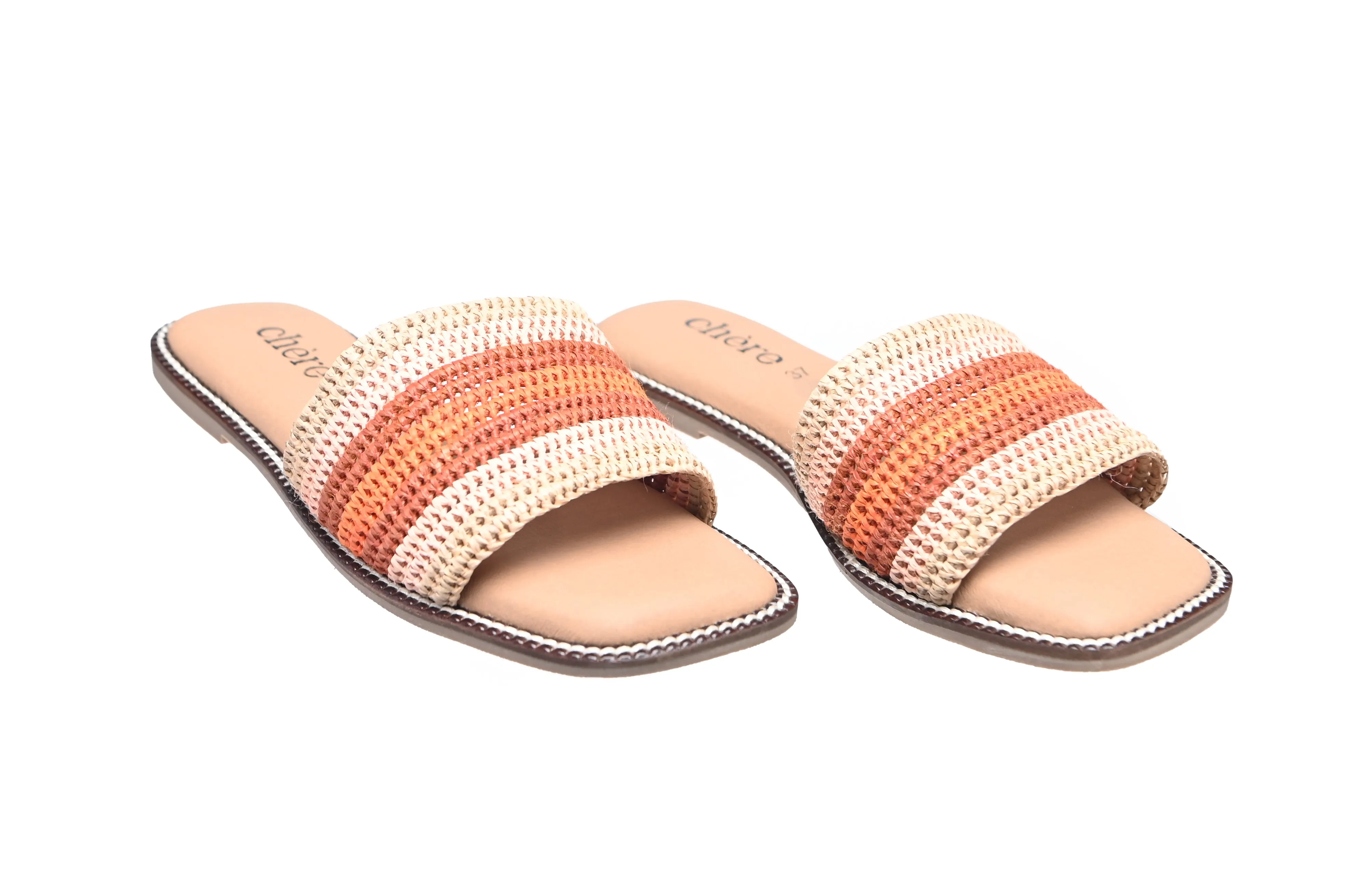 Beige Woven Comfort Flats for Women