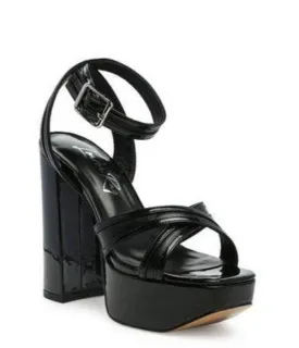 Black Nyle Platform Heeled Sandals