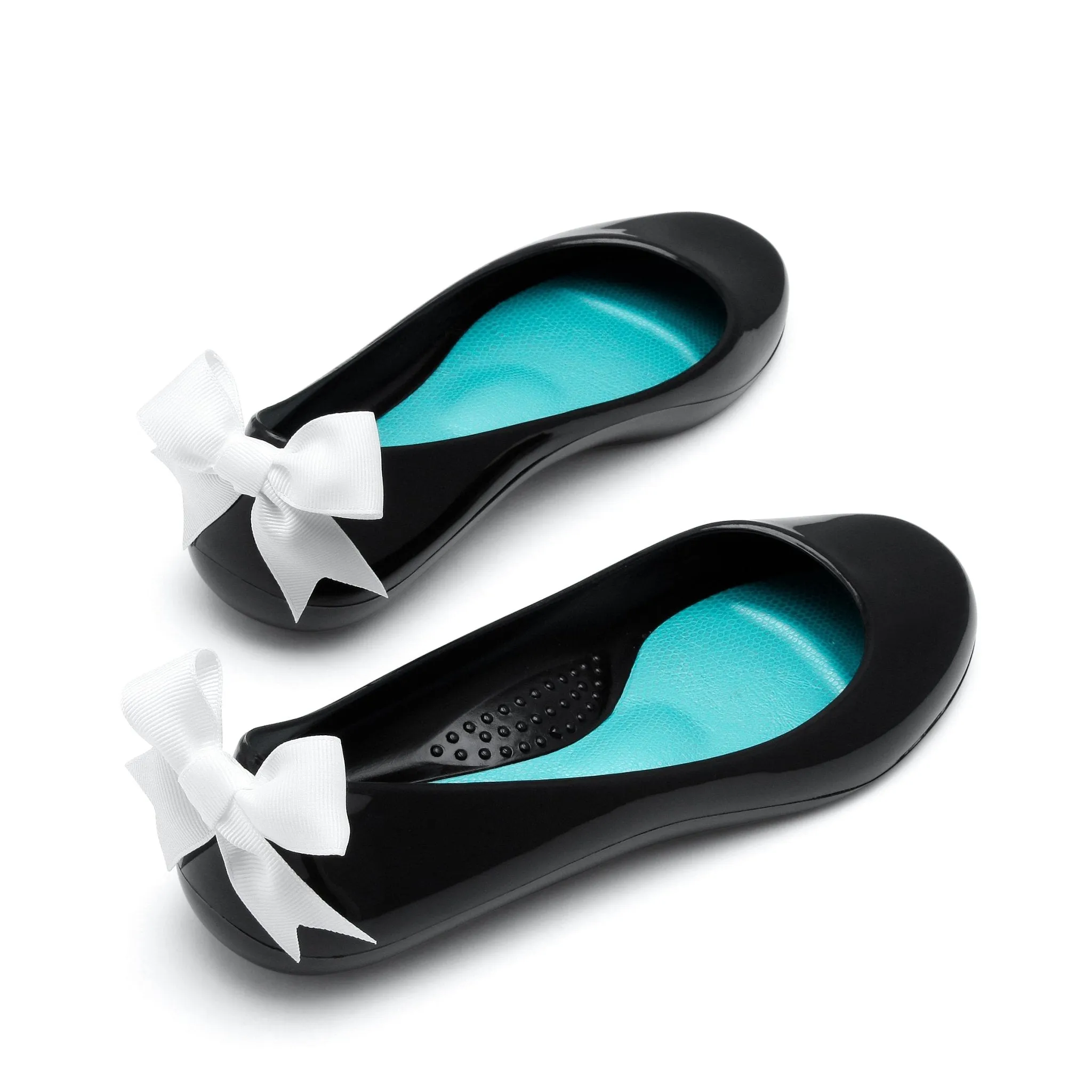 Bow Ballet Flats, Shiny Licorice Shoe