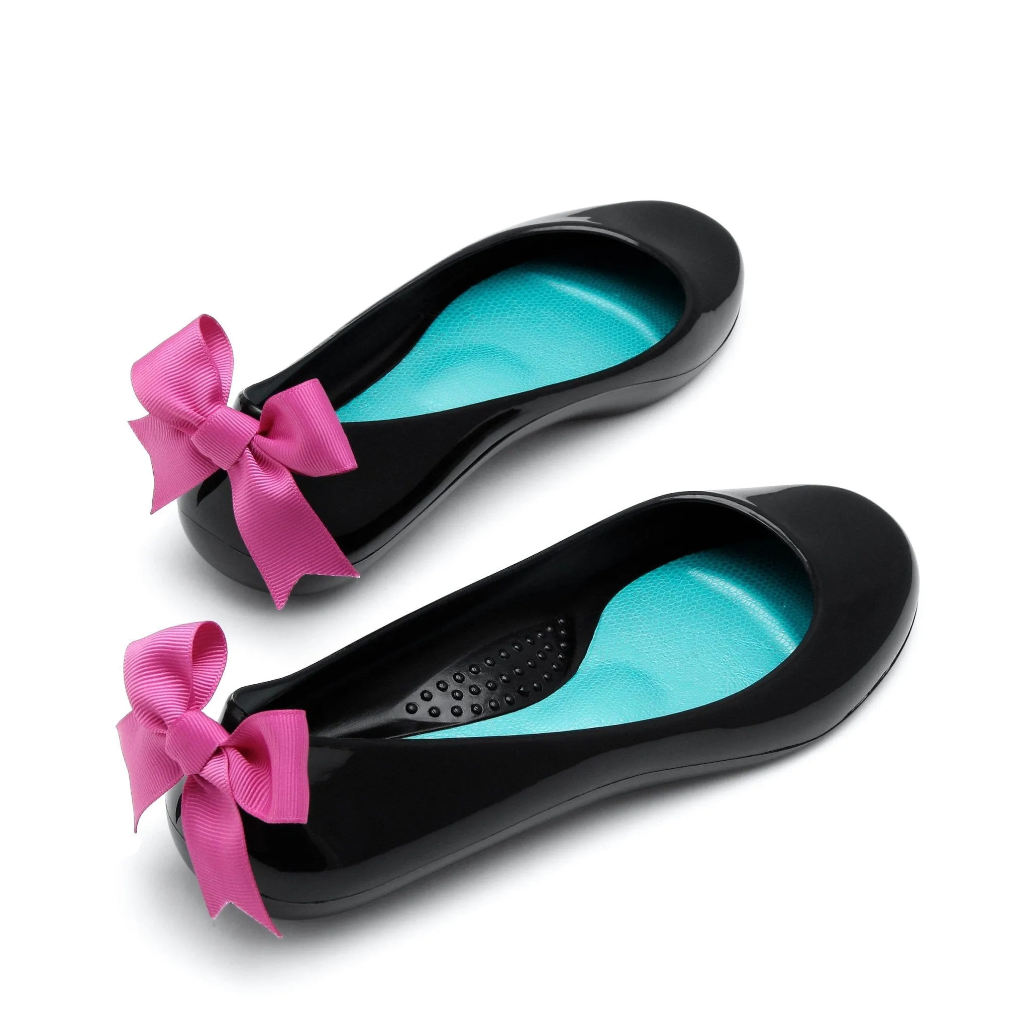 Bow Ballet Flats, Shiny Licorice Shoe