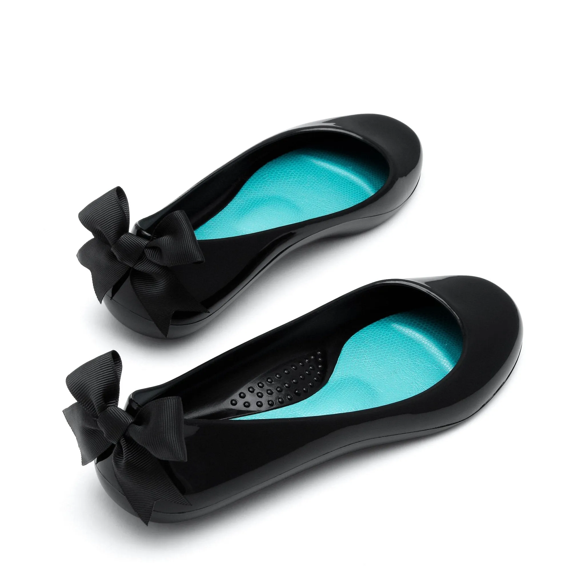 Bow Ballet Flats, Shiny Licorice Shoe