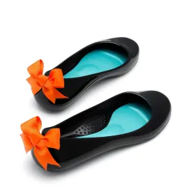 Bow Ballet Flats, Shiny Licorice Shoe