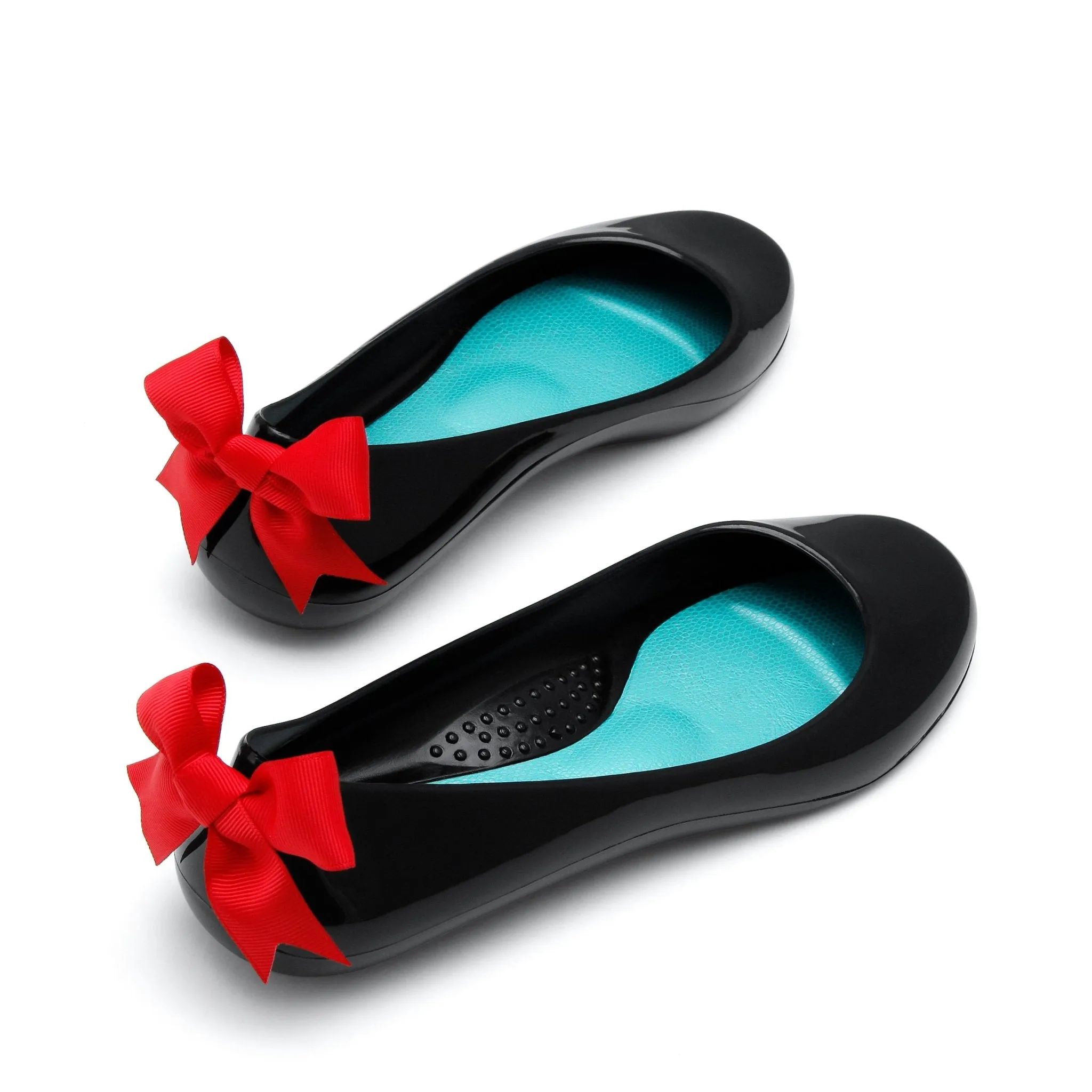 Bow Ballet Flats, Shiny Licorice Shoe