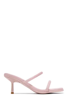 Calista Mid Heel Mules - Nude