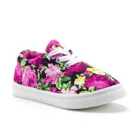 Girls Cay-04 Pretty Floral Print Canvas Fashion Sneakers Shoes