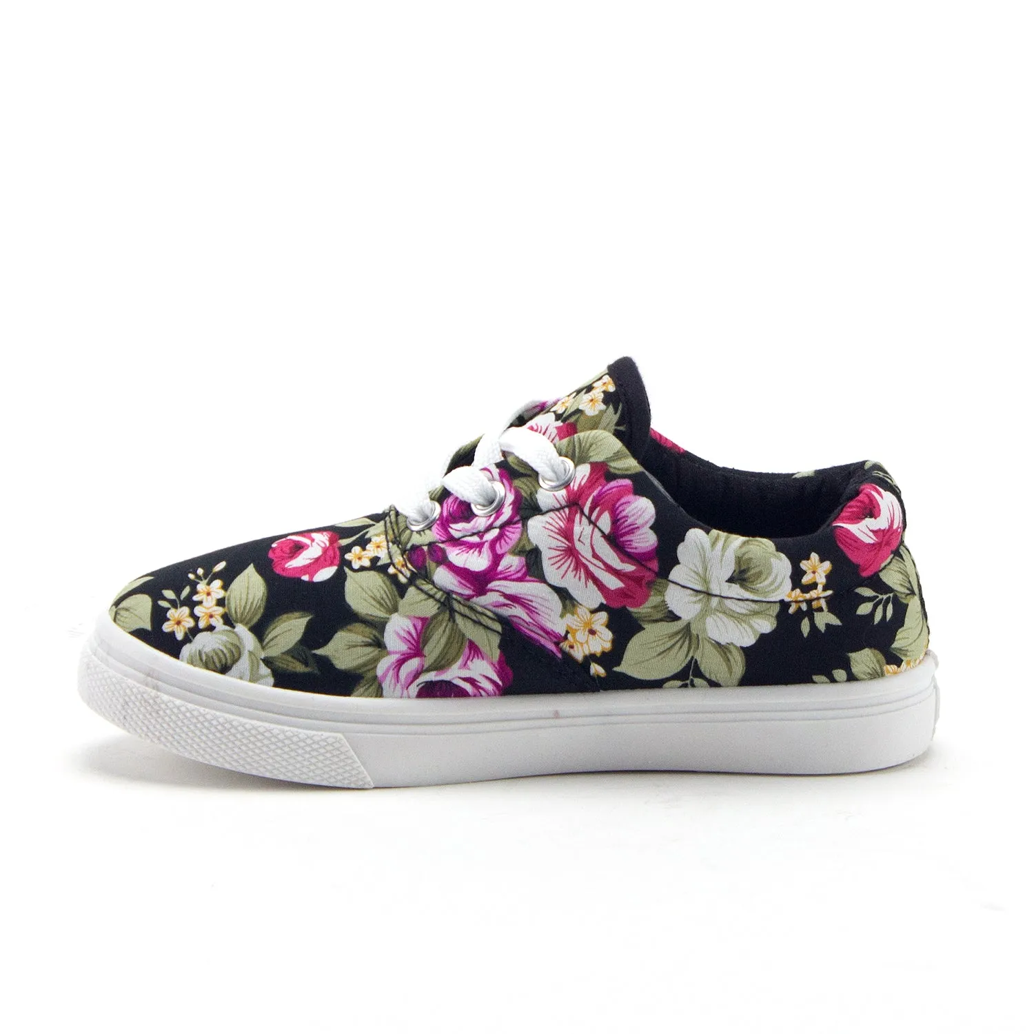 Girls Cay-04 Pretty Floral Print Canvas Fashion Sneakers Shoes