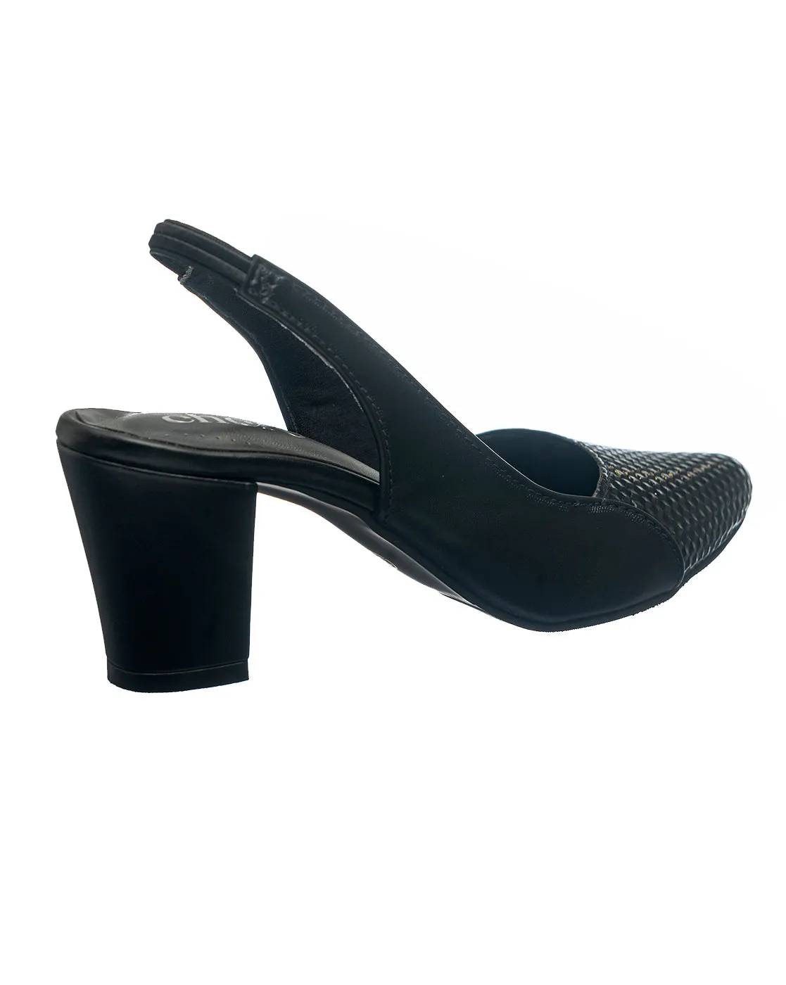 Jet-black Sling Back Block Heels for Women