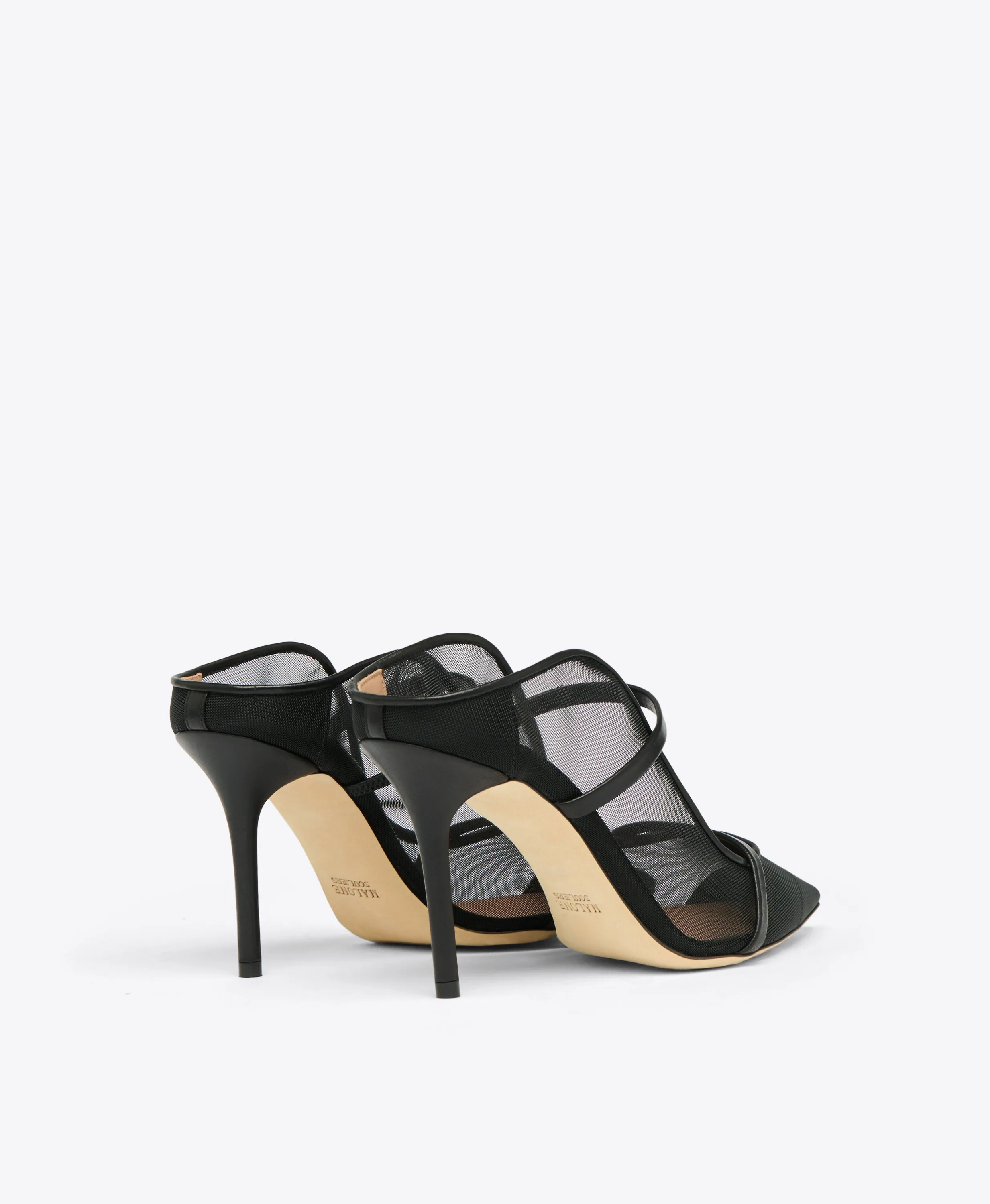 Maureen 85 Black Mesh Mules