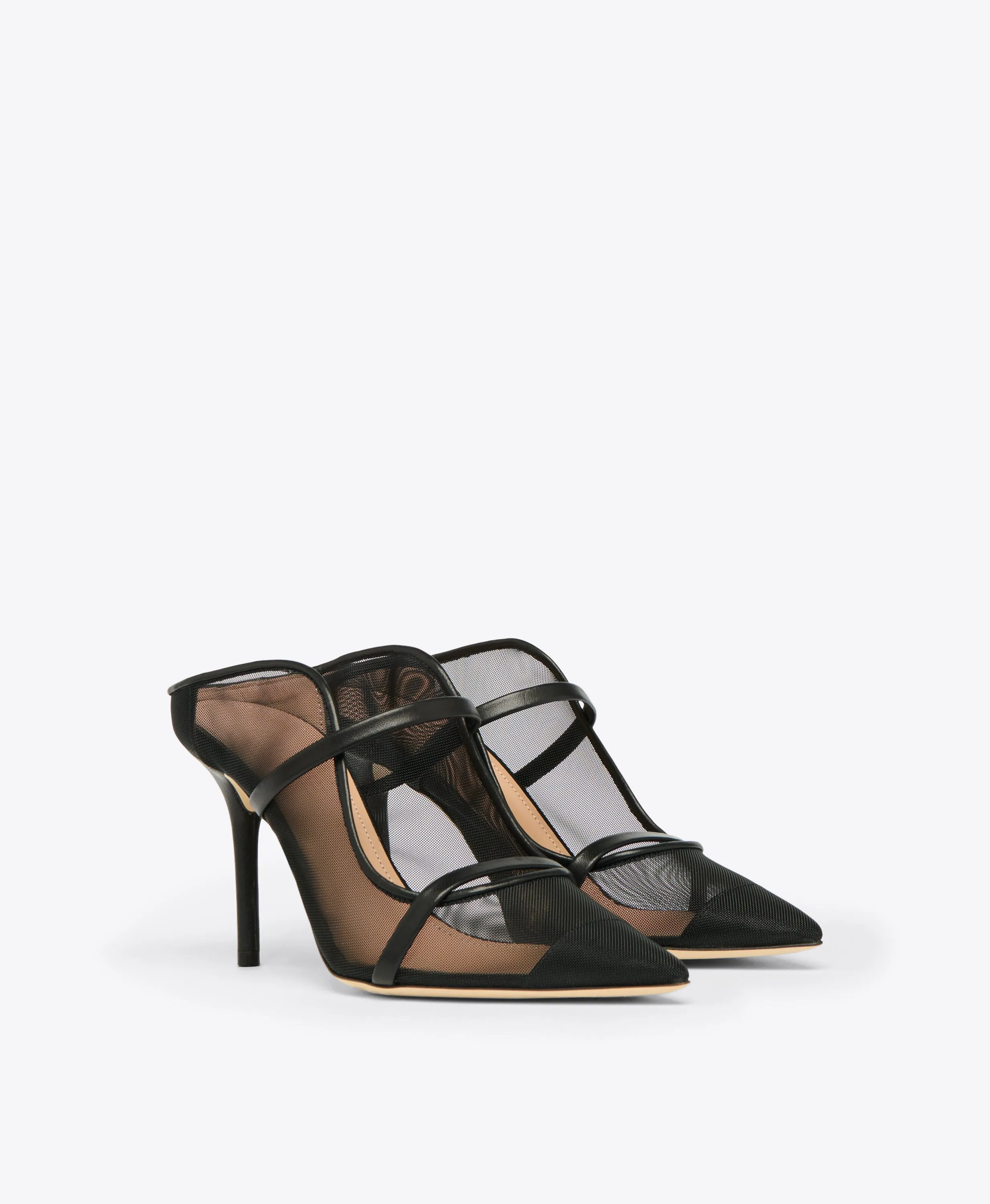 Maureen 85 Black Mesh Mules