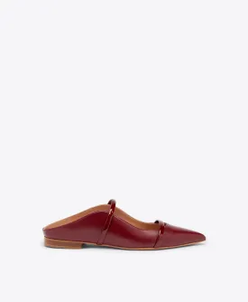 Maureen Red Leather Flat Mules