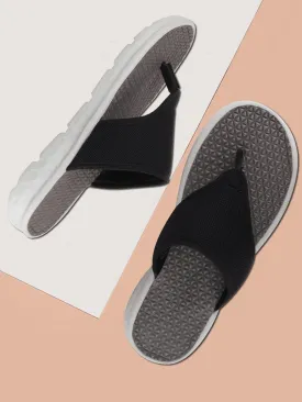 Men Black Casual Slip-On Flip-Flops