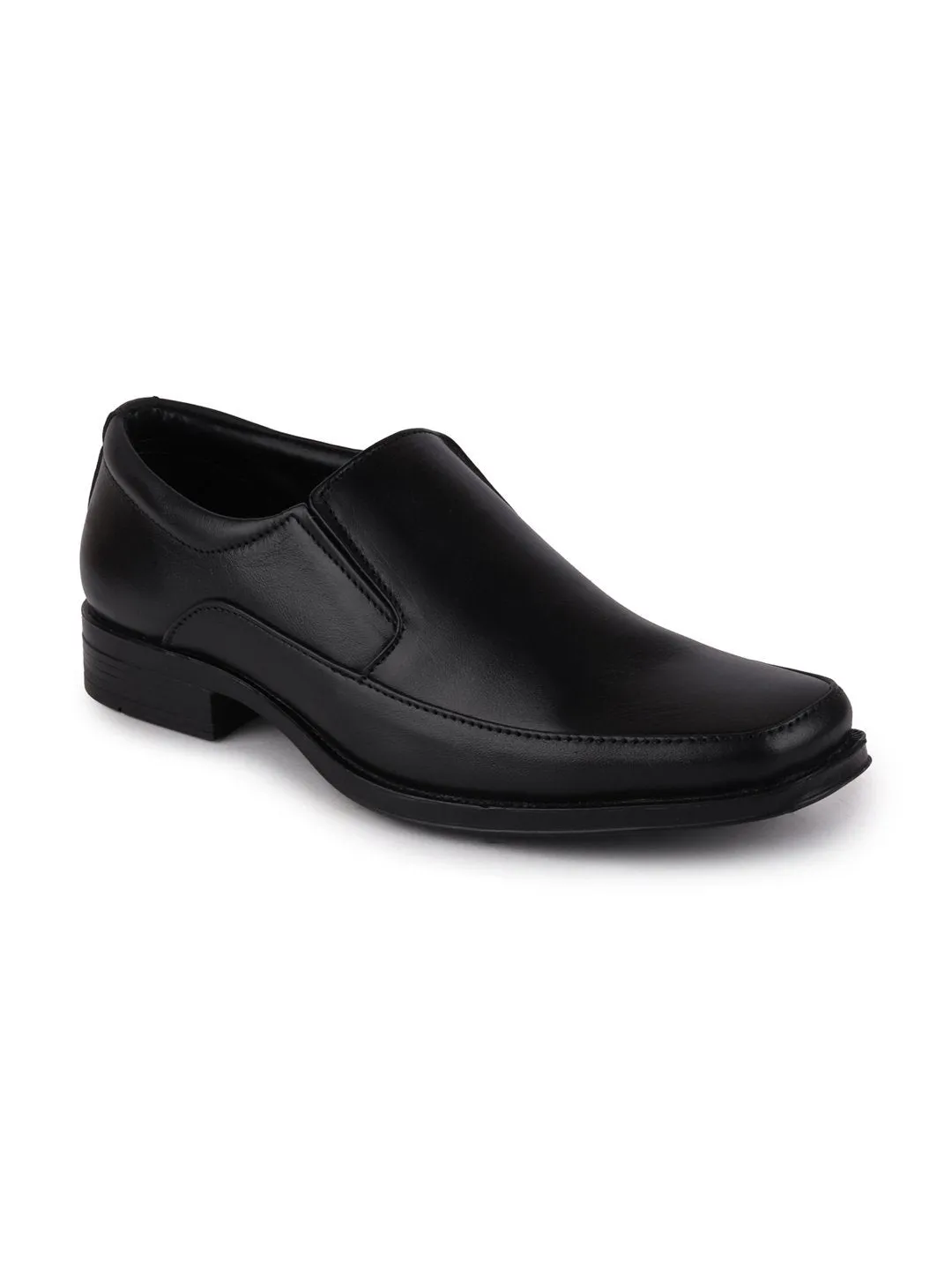 Men Black Formal Leather Slip-On Shoes