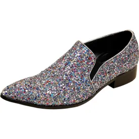 Men Low Top Sparkle Pointed Slip on Formal Shoes