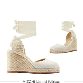 *Monaco 8 - Ivory Wedge Espadrilles