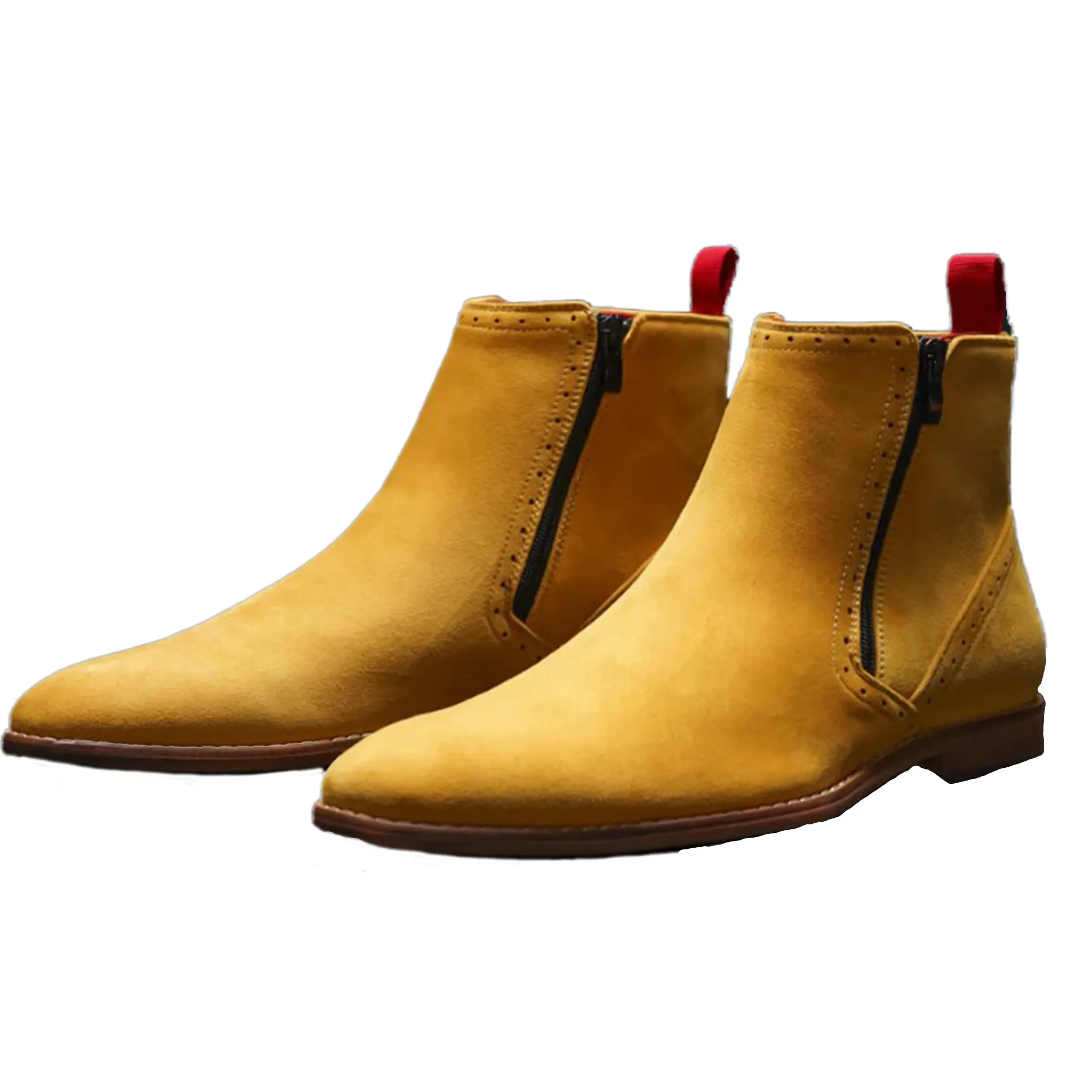 Mustard Microfiber Chelsea Boot