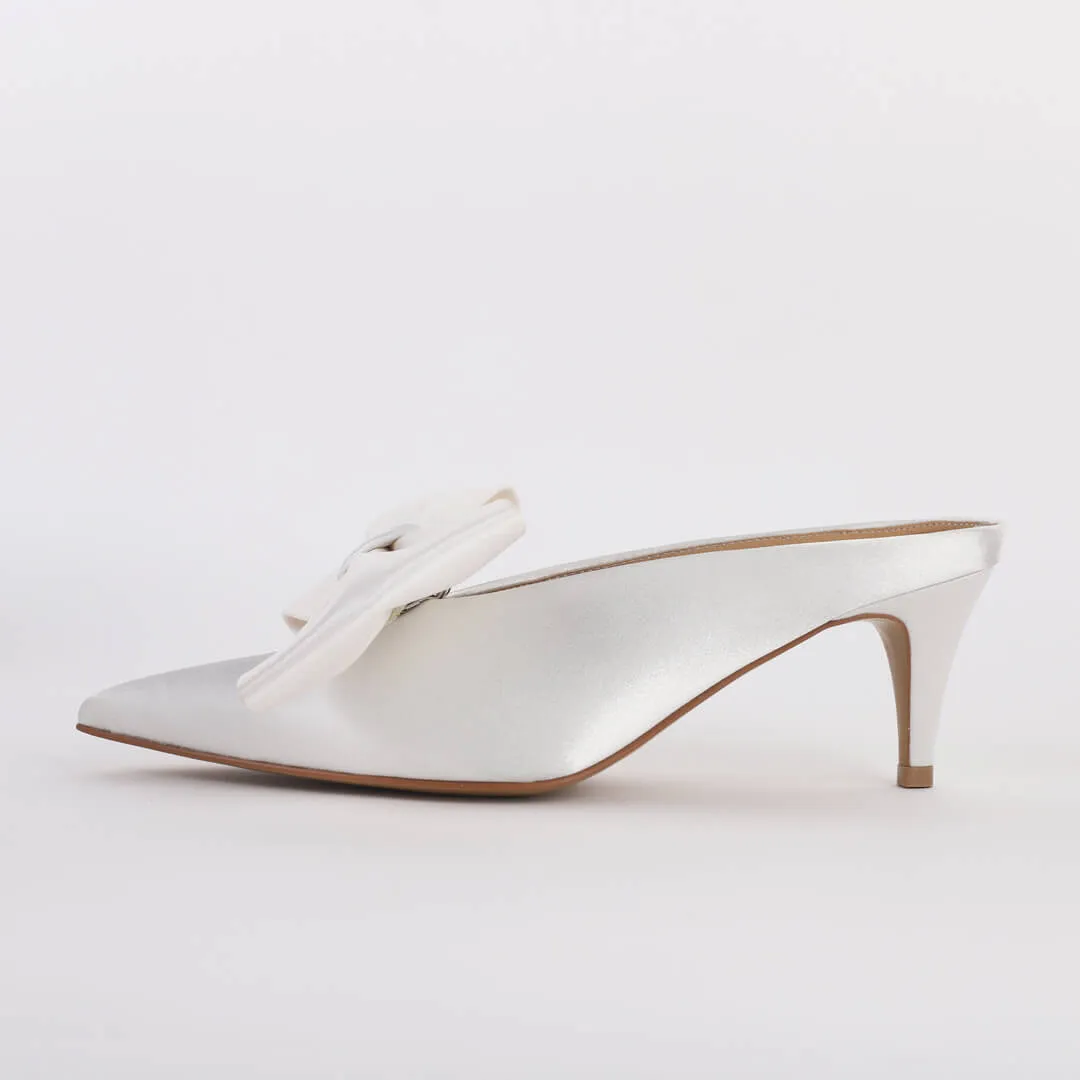 *NOVIE MULES - white, 6cm size UK 13