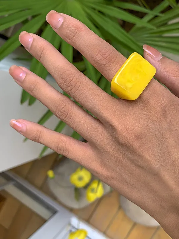 Original Stylish Resin 8 Colors Geometric Ring