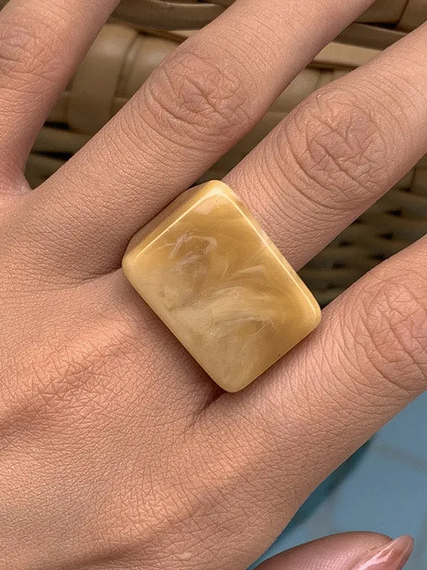 Original Stylish Resin 8 Colors Geometric Ring