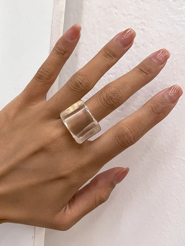 Original Stylish Resin 8 Colors Geometric Ring