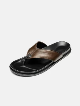 Retro Style Cowhide Upper Flip-flops