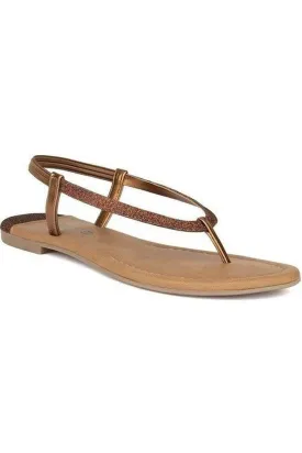 SOLES Bronze Fashion Trendy Flat Sandals - Elegant & Stylish Footwear