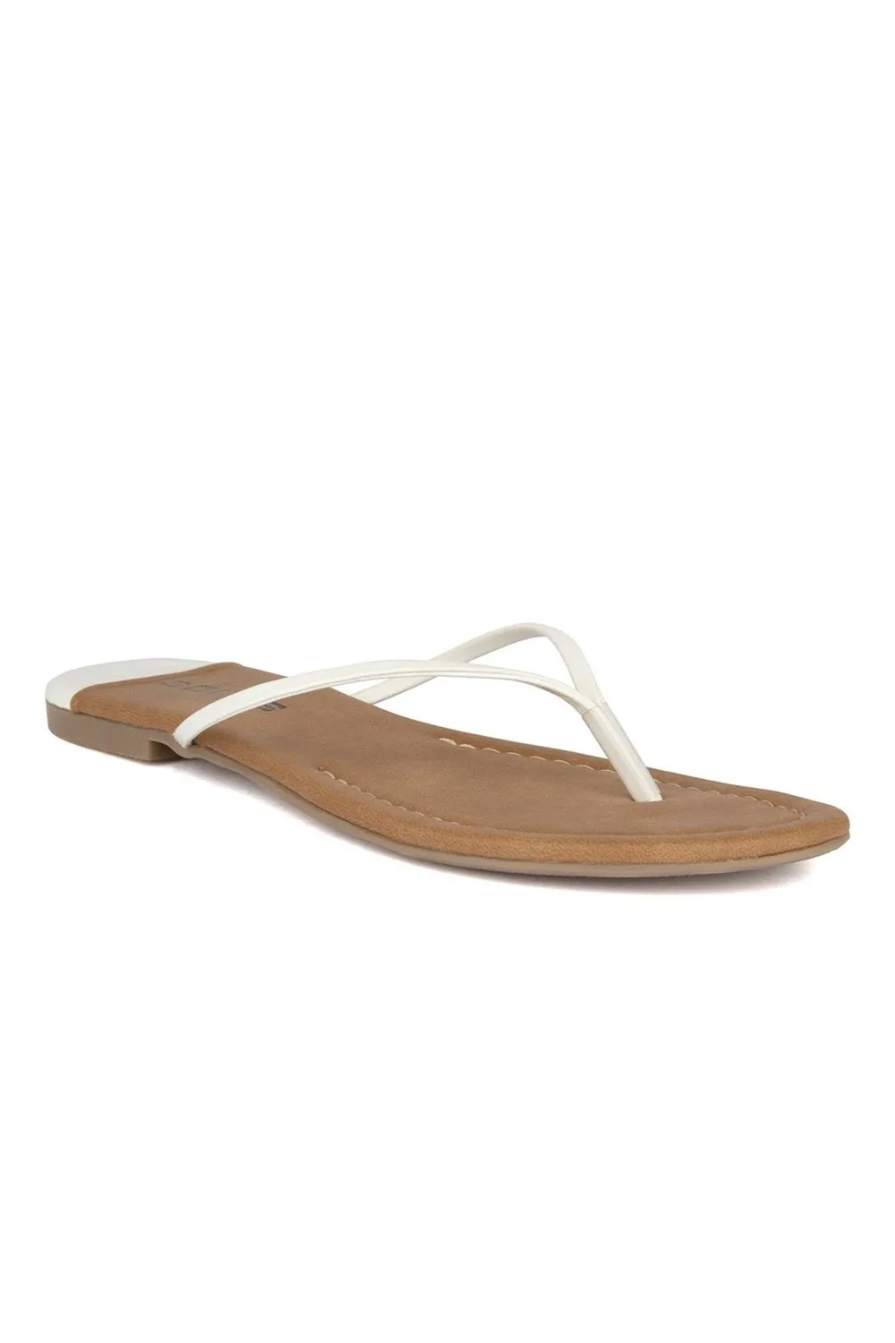 SOLES Fresh White Flat Sandals