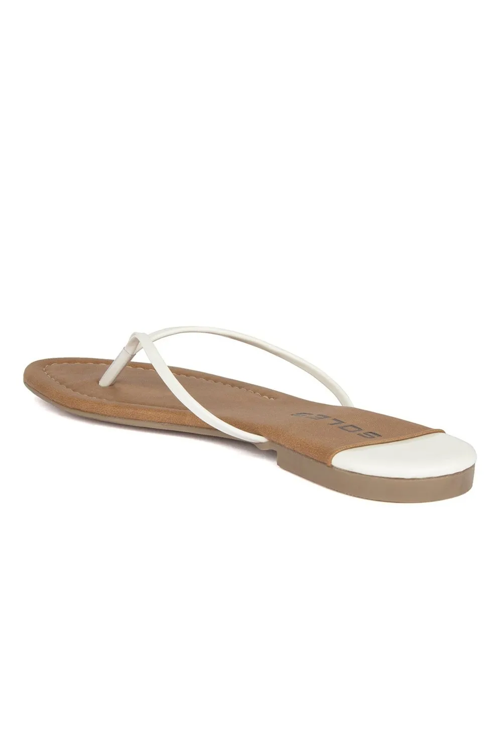 SOLES Fresh White Flat Sandals