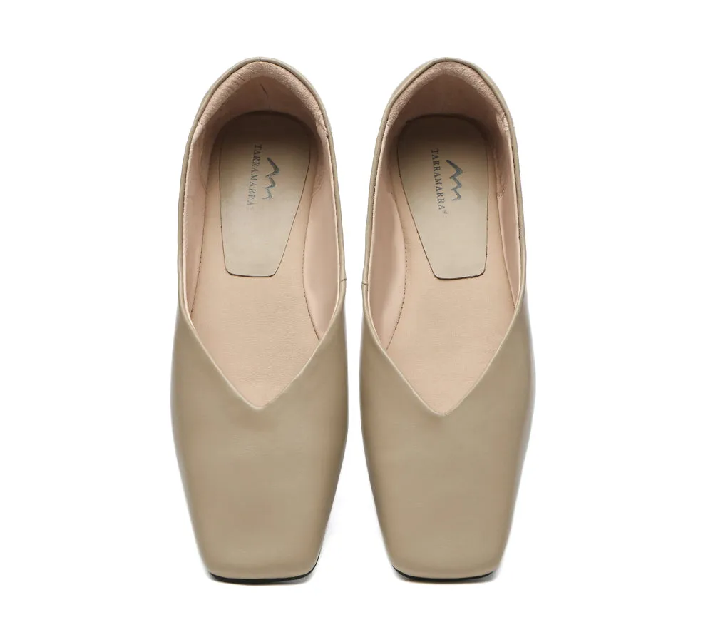 Square Toe Leather Ballet Flats Women Libera