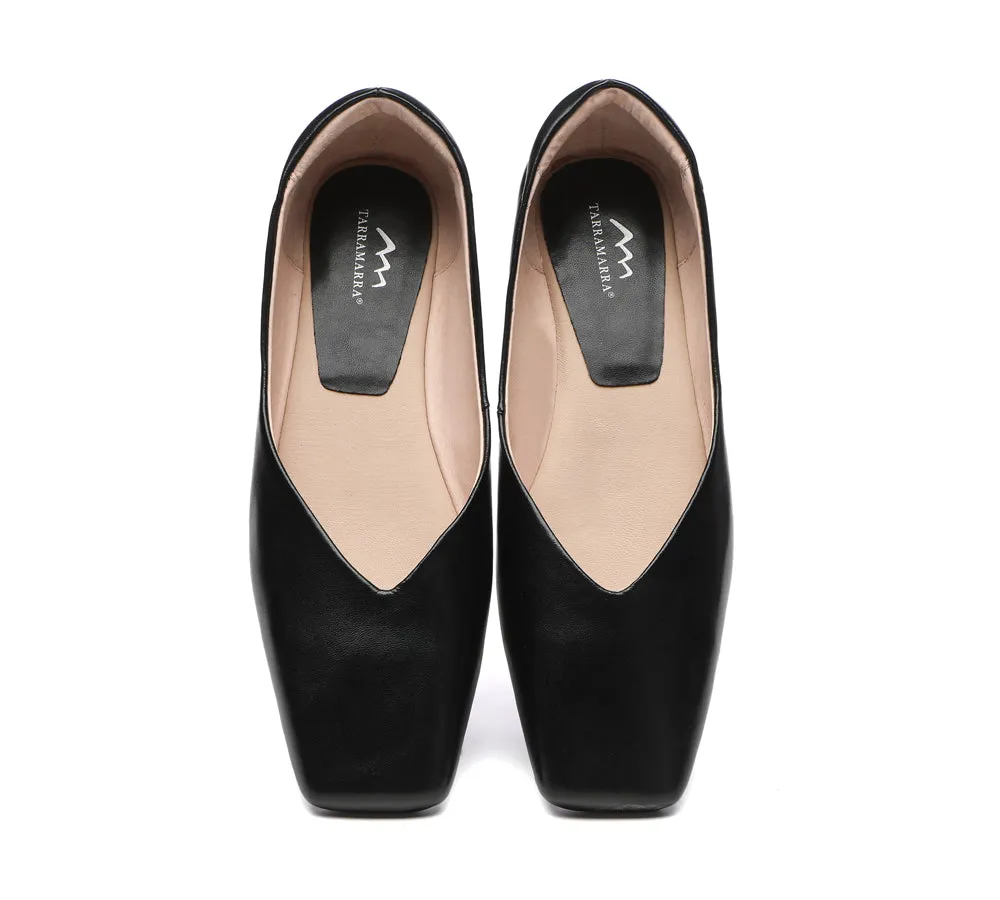 Square Toe Leather Ballet Flats Women Libera