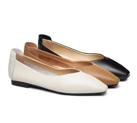 Women Leather Pointed Toe Ballet Flats Everly