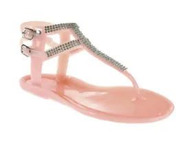 Women's Joanie-02 Jelly Rhinestone T-Strap Sandals